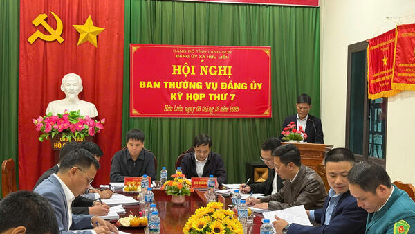Xã Hữu Liên: Tổ chức Hội nghị Ban Thường vụ Đảng ủy kỳ họp thứ 7, tập trung phương hướng nhiệm vụ năm 2026