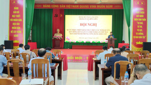 Đảng uỷ xã Hữu Liên quán triệt, triển khai thực hiện các Nghị quyết, quy định, Kết luận của Hội nghị lần thứ hai Ban Chấp hành Trung ương Đảng khóa XIV