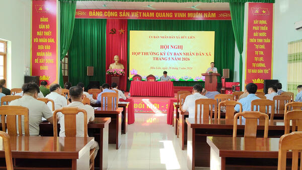 UBND xã Hữu Liên tổ chức hội nghị họp thường kỳ tháng 5 năm 2026