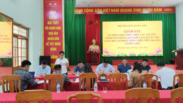 Hội nông dân xã hữu liên giám sát công tác đào tạo nghề, giải quyết việc làm cho lao động nông thôn