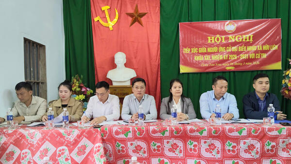 Các ứng cử viên đại biểu HĐND xã khoá XXI, nhiệm kỳ 2026 – 2031 thuộc Đơn vị bầu cử số 3 tiếp xúc cử tri vận động bầu cử tại thôn Tân Yên