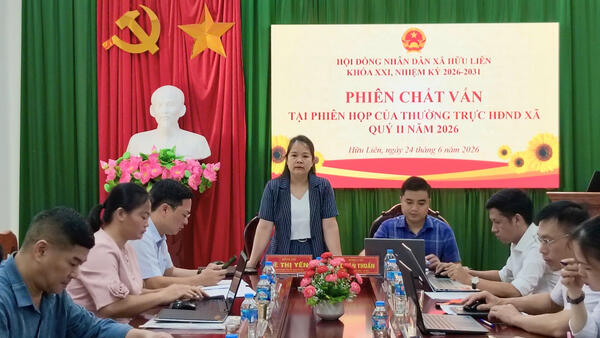 Thường trực HĐND xã Hữu Liên tổ chức phiên chất vấn quý II năm 2026